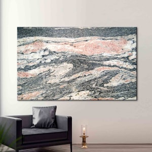 Arte de tinta de alcohol, lienzo de piedra, arte de mármol gris, lienzo gris y rosa, arte de pared moderno, arte de pared de mármol rosa, arte de pared abstracto,