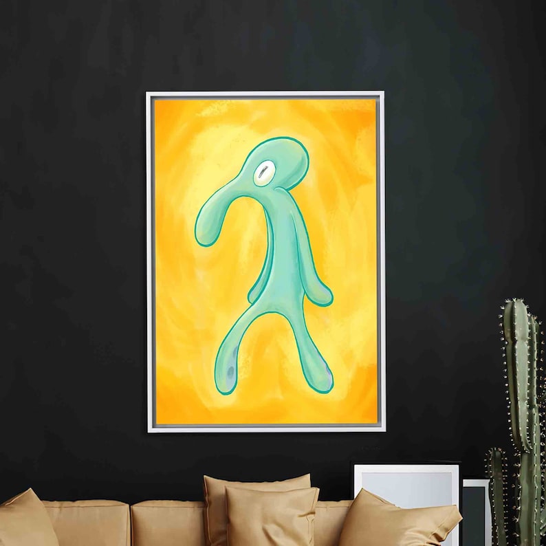 Canvas Art Squidward Painting Print, Bold And Brash Wall Art, Abstract Poster, Squidward Poster, Modern Art Canvas, Luxury Printed, image 3