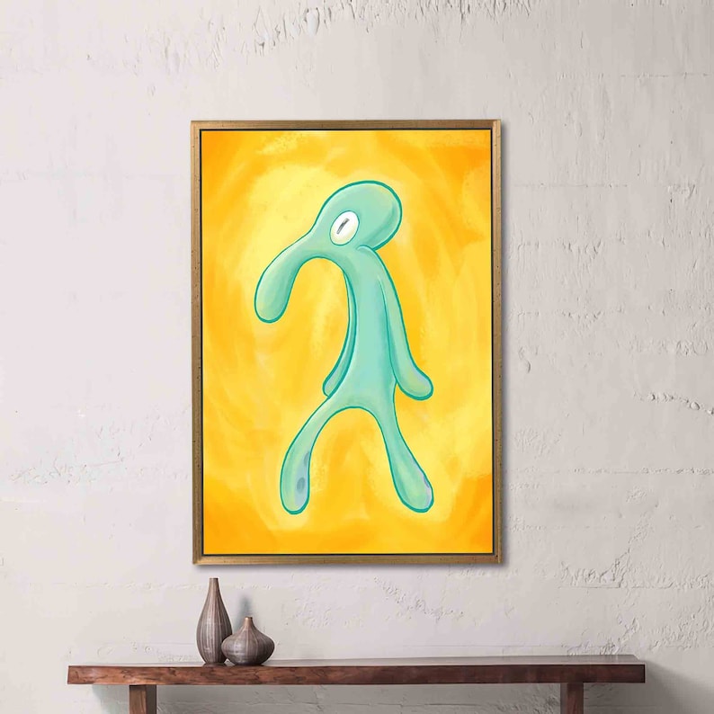 Canvas Art Squidward Painting Print, Bold And Brash Wall Art, Abstract Poster, Squidward Poster, Modern Art Canvas, Luxury Printed, image 5