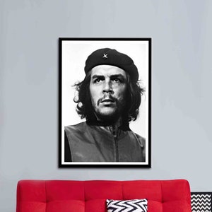 Che Guevara, arte de pared de retrato, arte de pared de Che Guevara, decoración de pared de cita famosa, impresión de Portre, arte de celebridades, obras de arte famosas,