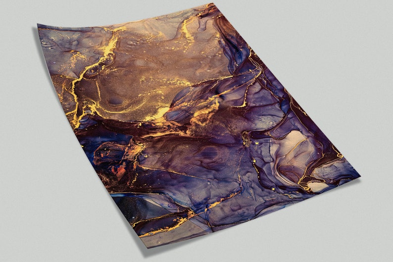 Purple and Gold Marble, 3d Wall Paper, Abstract Wall Paper, Modern Wall ...