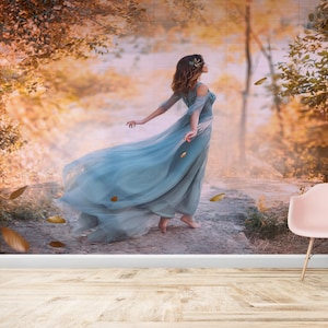 Pittura murale moderna, adesivi murali per ragazze, arte murale stampabile, poster murale di una bella donna, arte murale di una donna, carta 3D,