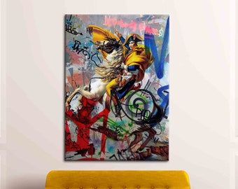 Canvas Art Banksy Napoleon Bonaparte, Wall Decor Canvas,  Painting Poster, Street Wall Art, Banksy Graffiti Art, Graffiti Canvas,