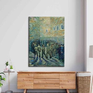 Prisoners by Van Gogh, Famous Poster, Reproduction Poster, Oil Painting Print, Van Gogh Prisoners Printed, Prisoners Exercising Canvas,