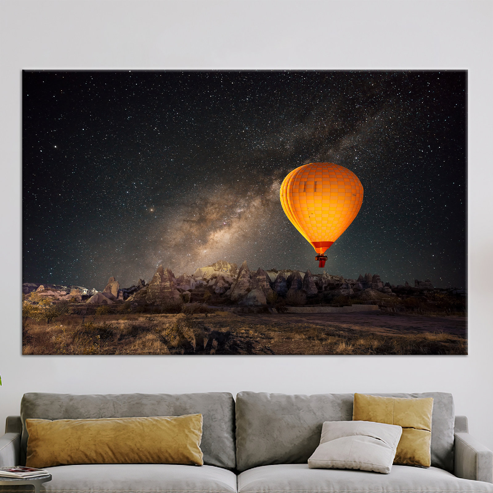 Canvas Wall Art, Landscape Canvas Poster, Gift for Her, Cappadocia Hot Air Balloon, Gift for Him, Cappadocia Scenery Canvas Print,