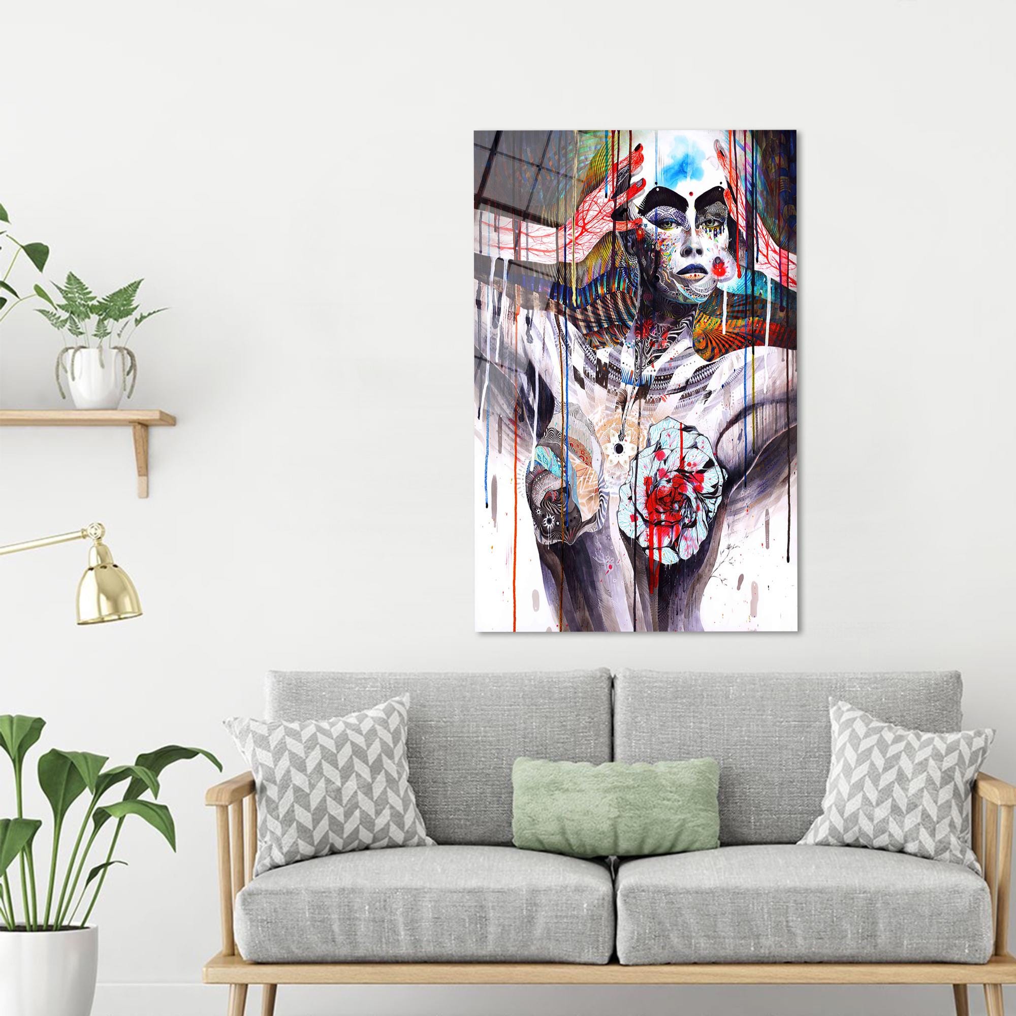 Naked Woman Drawing Art Decor, Abstract Woman Woman Drawing Glass Wall, Abstract Woman Glass, Modern Art Decor, Kitchen Decor, Bedroom Decor