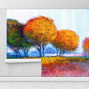 Mural de pared moderno, Papel de pared moderno, Peel and Stick de papel de pared, Papel de pared 3d, Decoración de pared de otoño, Póster de pared de vista,