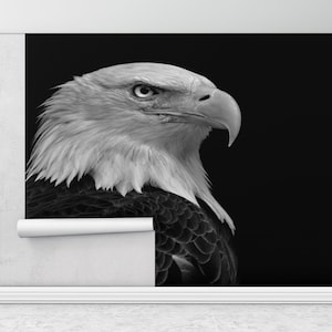 3d Wall Paper,Wall Paper Peel and Stick,Eagle Photo Print,Bright Wall Paper,Majestic Bald Eagle Wall Print,Loft Mural,