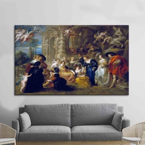 The Garden of Love, Classic Art, Reproduction Art Canvas, Oil Painting Print, Famous Wall Art, Vintage Canvas,