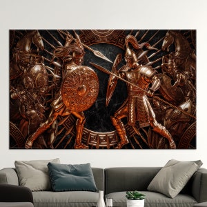 Spartans, Game Room Canvas Gift, Warrior Poster, Wall Decor, Custom Wall Hanging, Personalized Gifts, Spartans Wall Decor,