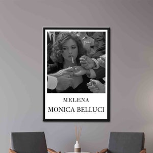 Melena Monica Belluci, Ritratto Artistico, Decorazione Murale di Celebrità, Opera d'Arte di Monica Belluci, Citazione Famosa Stampata, Ritratto Artistico su Tela,