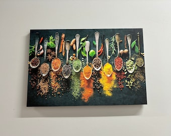 Aromatic Spices Wall Art　ビンテージ　アート Spices, Food Wall Decor, Spices Printed, Indian Spices