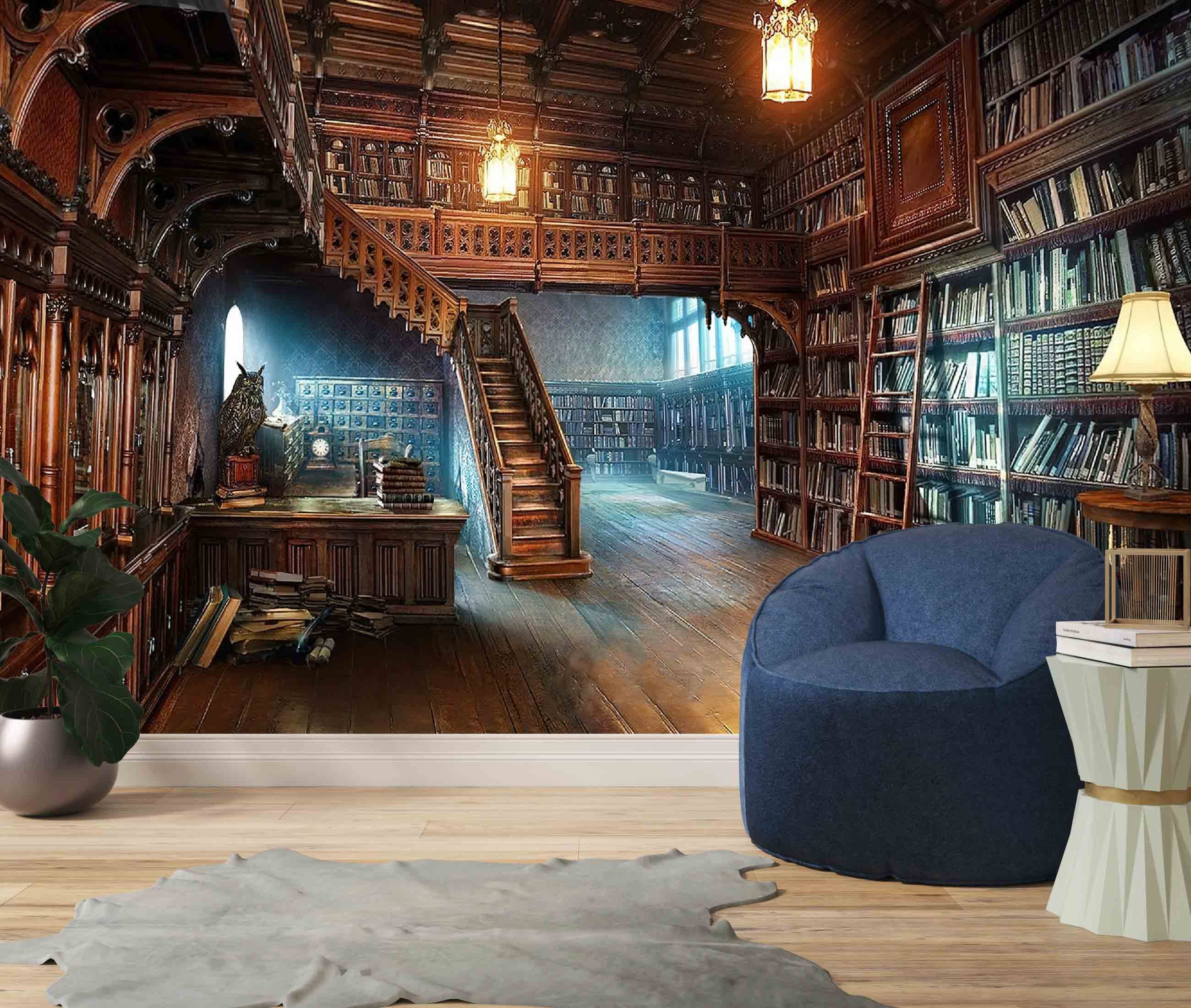 Library Mural Designs Buy Library Mural, Paper Anniversary, Library Photo Mural, Books Lover ...
