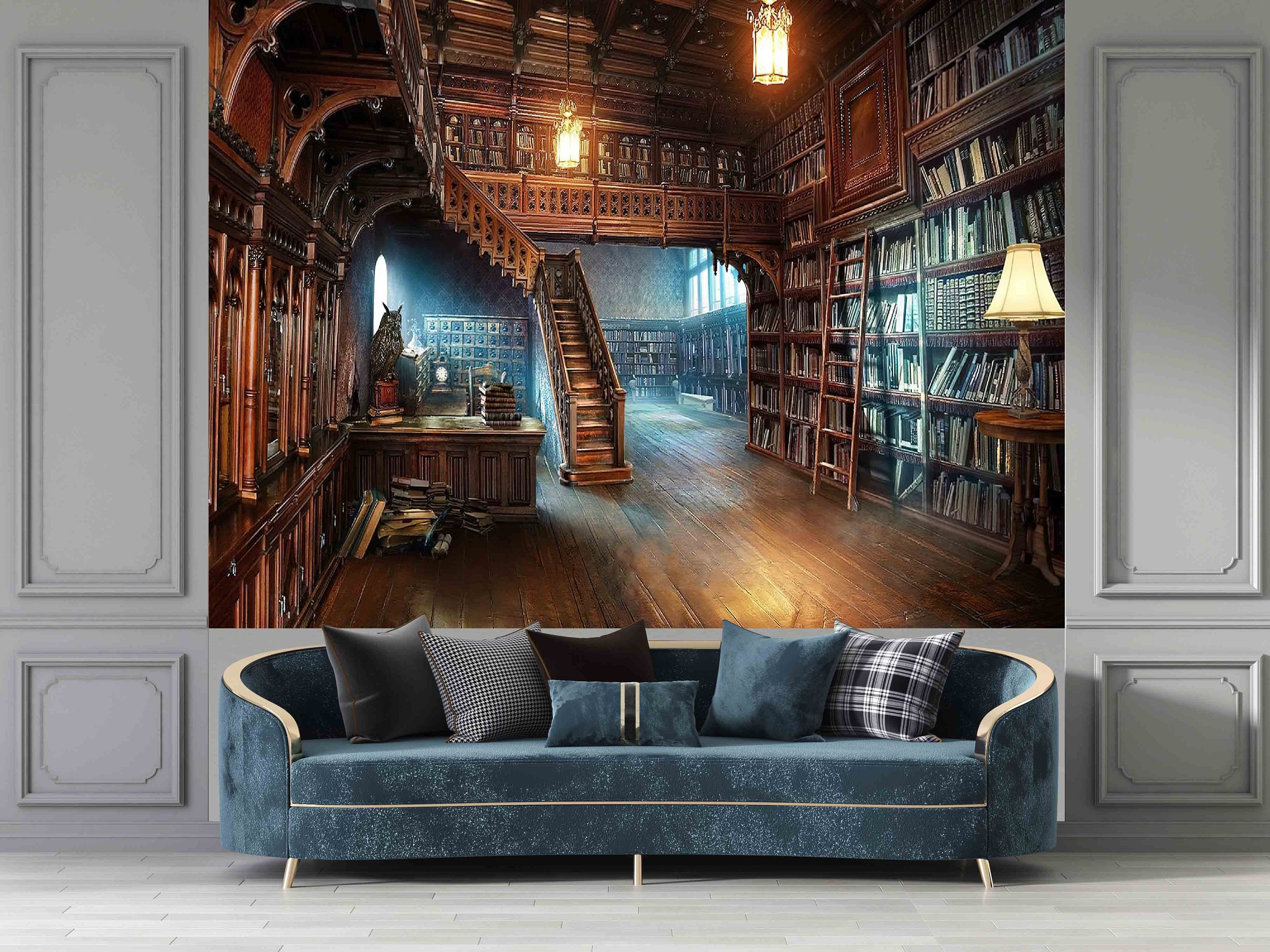 Buy Library Mural, Paper Anniversary, Library Photo Mural, Books Lover ...