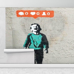 Graffiti Wall Mural, Pittura Murale, Banksy Social Media Mural, Nobody Like Me Wall Decor, Low Social Media Wall Decor, Abstract Wall Print,