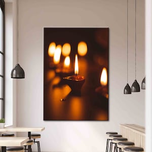 Workplace Artwork, Positive Art Canvas, Candlelight Poster, Candles Canvas Art, Nirvana Buddhism Wall Art, Success Canvas Art,