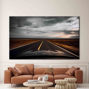 Asphalt Road Landscape, Asphalt Road Canvas Art, Roadtrip Wall Art, Road Landscape Artwork, View Wall Decor, Open Road Art,