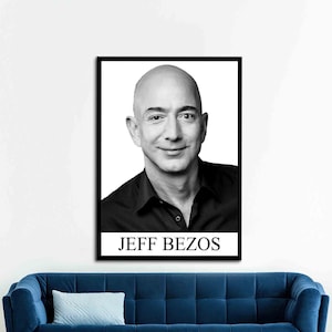 Jeff Bezos, Beroemde Quote Poster, Jeff Bezos Poster, Celebrity Wall Decor, Famous Canvas, Portrait Artwork, Portre Poster,