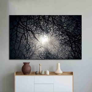 Moonlight, Tree Landscape Art Canvas, Landscape Canvas, Moonlight Wall Decor, View Poster, Night Landscape Canvas,