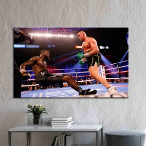 Deontay Wilder en Tyson Fury, Man Cave Canvas, motiverende muurkunst, sportschoolposter, Tyson Fury Art, kunst aan de muur Deontay Wilder,