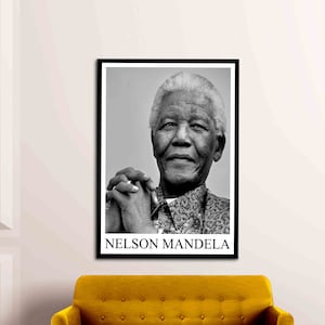 Nelson Mandela, Nelson Mandela Art, Celebrity Art Canvas, Famous Quote Artwork, Famous Canvas, Portrait Poster, Portre Artwork,