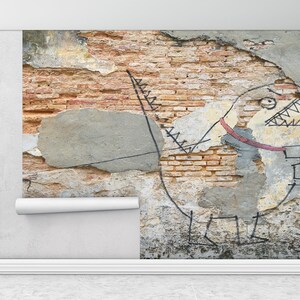 Graffiti Wall Mural, Abstract Wall Poster, Peneng Wallpaper, Dinosaur Wall Art, Modern Wall Painting,