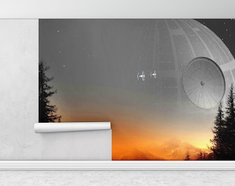 Star Wars, Sunset Landscape Wall Poster, Modern Mural, Abstract Wall Decor, Starry Sky Wall Decor, Forest Landscape Wall Decor,