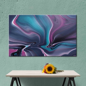 Pink And Blue Artwork, Modern Wall Art, Blue Artwork, Contemporary Artwork, Pink Printed, Abstract Artwork, Gray Printed, Luxury Canvas Art,