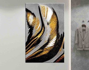 Jaspeado japonés, arte de pared grande, impresión en lienzo, regalo de lienzo abstracto dorado, decoración de pared personalizada, arte de pared moderno,