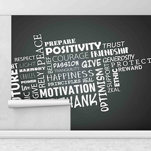 Decalcomanie da muro di positività, Posite Quotes Paper Craft, Motivazione Paper Art, 3D Paper Art, Frendship Wall Painting, Regalo per lei,Ispirazione Arte