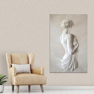 Abstract Canvas Poster, Modern Canvas Art, Woman Canvas Decor, Bridesmaid Gift, Woman Sculpture 3D Canvas, Halloween Decor Art,