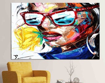 Canvas Art, Personalized Gifts, Rose Poster, Woman Portrait Art Canvas, Graffiti Art Canvas, Custom Canvas, Woman Face Canvas Decor,