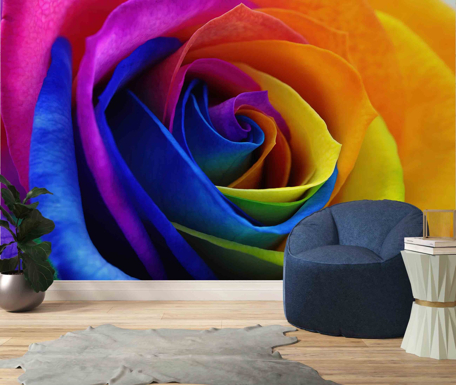 Botanical Wall Poster, Colorful Wall Stickers, Rose Wall Painting ...