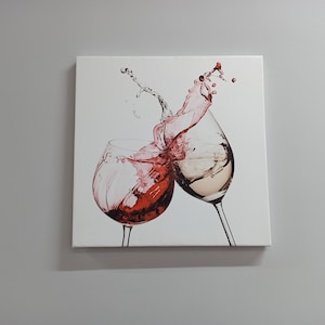 Red And White Wine Splash, Canvas Art, Canvas, Abstract Wall Decor, Red And White Wine Splash Artwork, Canvas Gift, Wine Art Canvas,