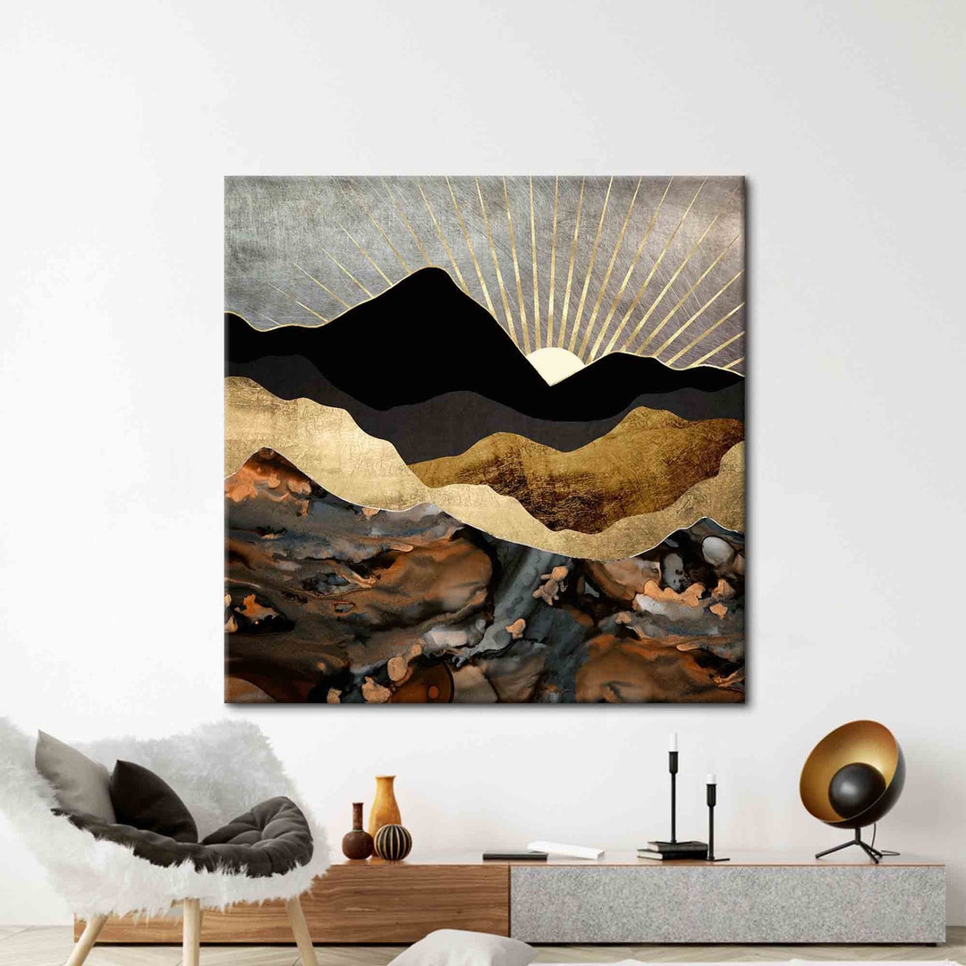 Abstract Mountain Landscape, Sky Landscape Artwork, Landscape Art ...