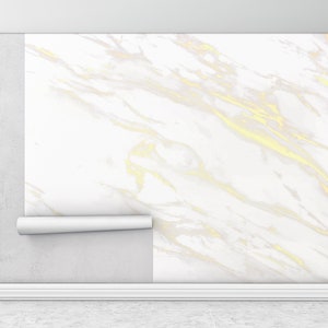 Carta da parati in marmo bianco, Carta da parati luminosa, Carta da parati 3d, Carta da parati oro, Arte della parete di carta, Carta da parati in marmo di lusso,