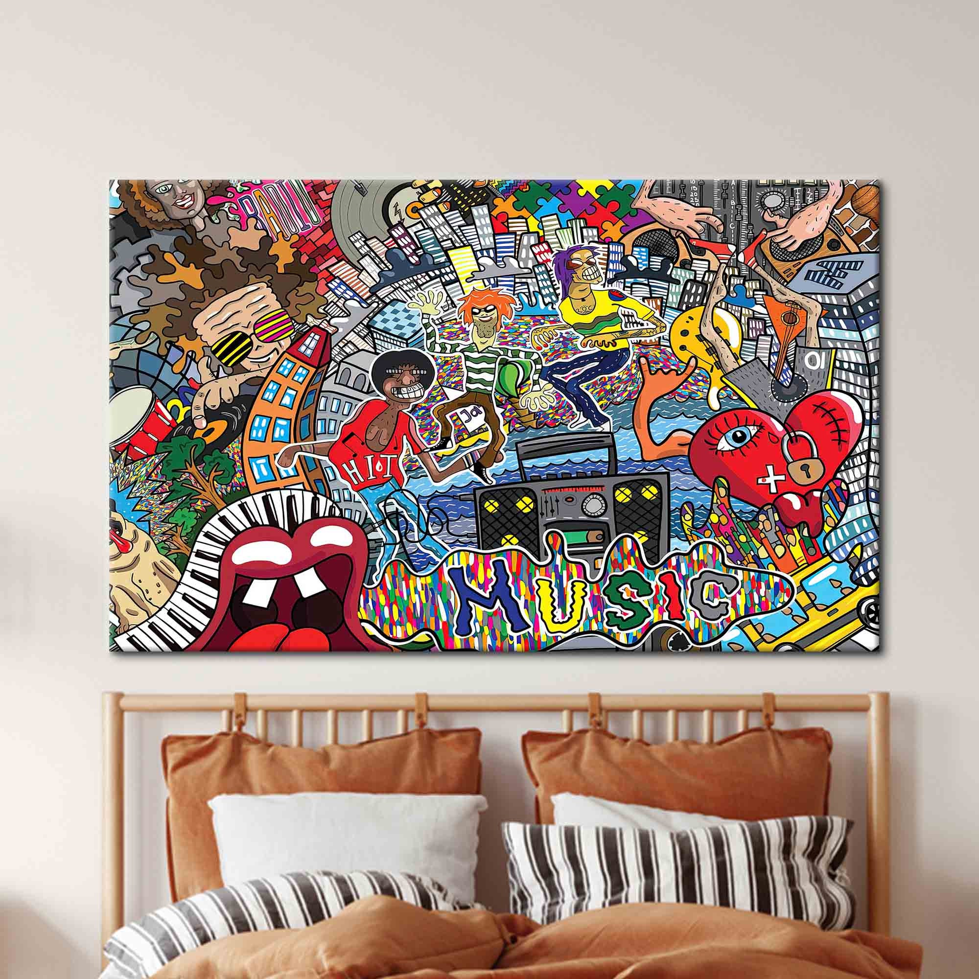 超特価激安の商品をすべて Colorful Art, Wall Music Abstract Printed, Graffiti Colorful アート・デザイン・音楽