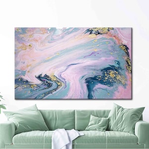 Arte de mármol de tonos suaves, cartel de tinta de alcohol, decoración de pared de mármol de lujo, decoración de pared de mármol, lienzo de arte de mármol rosa, impreso moderno,