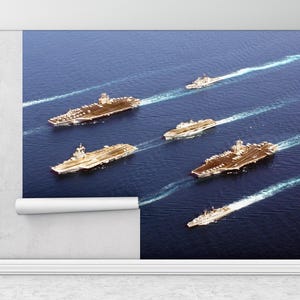 Ocean Digital Paper, Military Navy Ships Warriors Paper Craft, 3D Papercraft, Sea Wallpaper, Landscape Wall Paper, Removable Wall Decor,