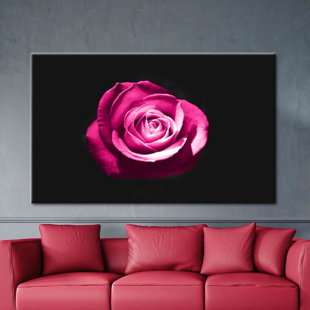 Pink Rose Photography, Rose Art Canvas, Botanical Poster, Flower Wall ...