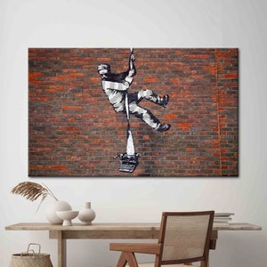 Bansky Reading Prison, Banksy Street Art, Banksy Printed, Street Canvas Art, Banksy Graffiti Wall Art, Painting Wall Decor,