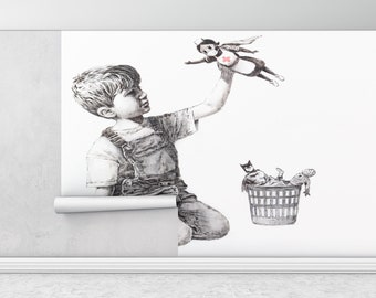 Street Wall Painting, Banksy Child Wall Decor, Banksy Wall Art, Banksy Game Changer Wall Paper, Banksy Nurse Wall Painting,
