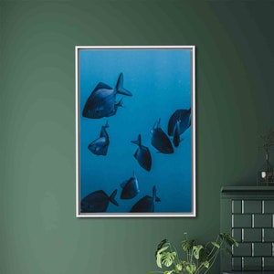 Sea Landscape Poster, Sea Canvas, Ocean Canvas Art, Blue Artwork, Fish Canvas, Animal Canvas, Ocean Landscape Canvas, image 2