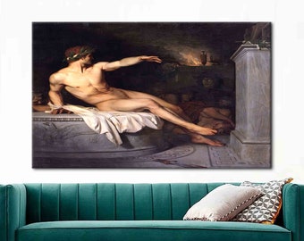 Alexaandre Cabanel, Poster famoso, Riproduzione su tela, Arte Canabel, Arte di uomo nudo, Arte murale vintage,