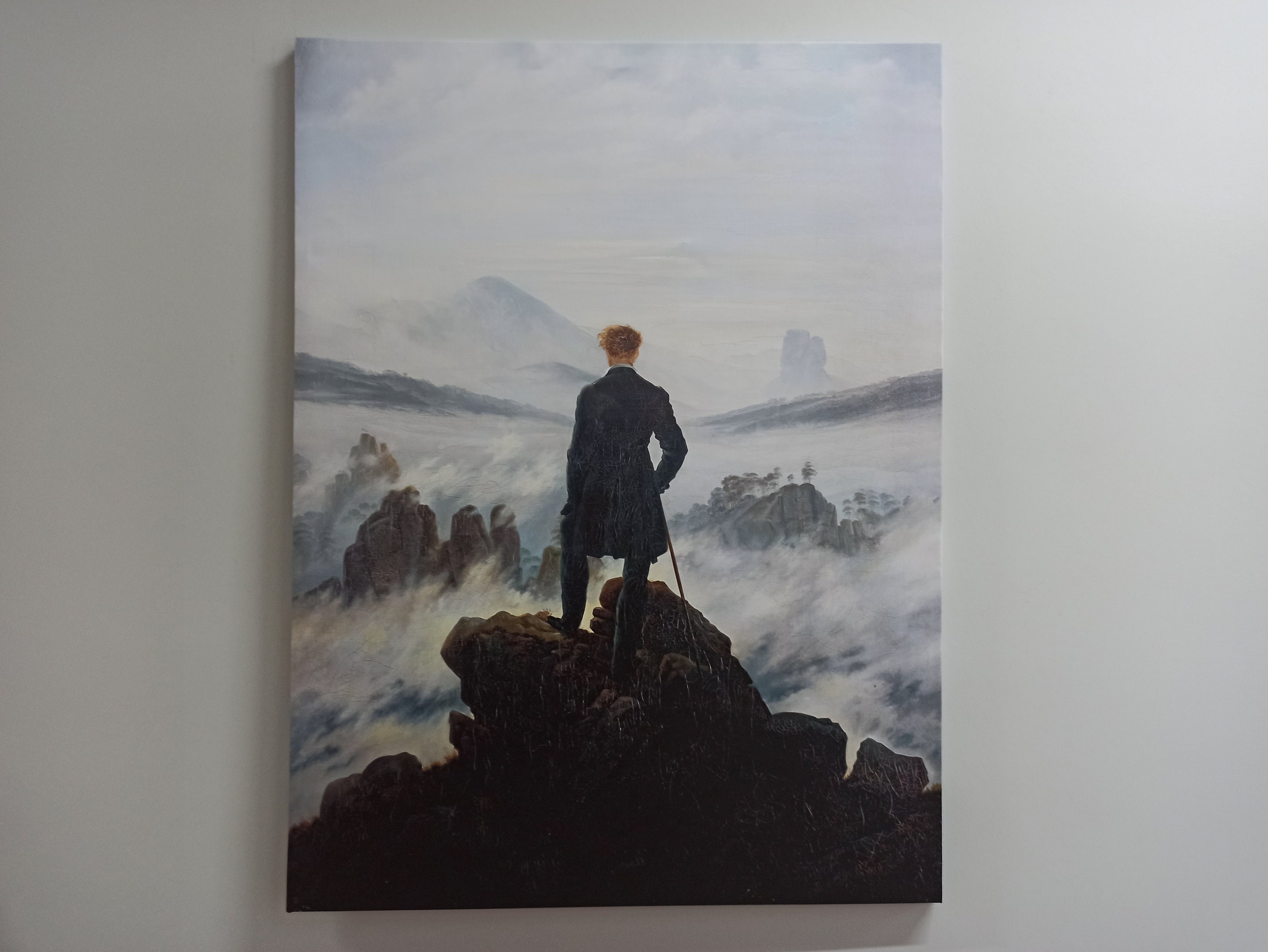 Wanderer Above the Sea of Fog Art Canvas, Alone Man Artwork, Classic Art, Famous Art Canvas, Reproduction Art,