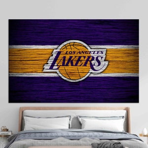 Large Canvas, Gift for Her, NBA Canvas Decor, Framed Wall Art, Sport Canvas Print, Los Angeles Lakers Canvas Poster,