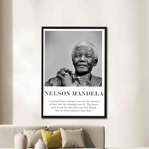 Nelson Mandela, Porträt Leinwand Kunst, Promi-Kunstwerk, berühmte Zitat Wand-Dekor, Portree gedruckt, Nelson Mandela Kunstwerk,