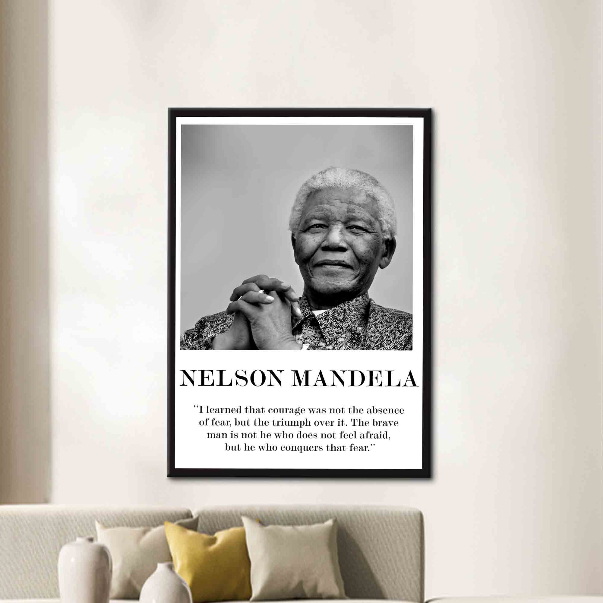 Nelson Mandela, Portrait Canvas Art, Celebrity Artwork, Famous Quote Wall Decor, Portre Printed, Nelson Mandela Artwork,