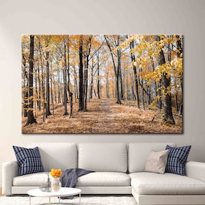 Autumn View Wall Decor, View Canvas Art, Forest View Art, Forest Landscape Canvas Art, Forest Artwork, Autumn Landscape Artwork,