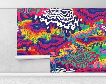Colorful Stain Mural, Trippy Tapestries Art Wall Decor, Contemporary Wall Art, Psychedelic Tapestry Wall Decor,